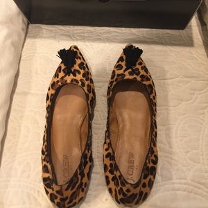 J Crew Calf Hair Leopard Flats